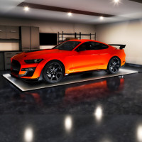 LED Edge-Lit Showroom Car Display Mat &ndash; 7'5" x 16'5" &ndash; Gray Vinyl