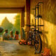Gravity 2-Bike Vertical Freestanding Rack, Garage/Home, Shelf & Hooks