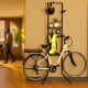 Gravity 2-Bike Vertical Freestanding Rack, Garage/Home, Shelf & Hooks