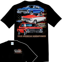 Chevy Nova True American Horsepower American Flag T-Shirt