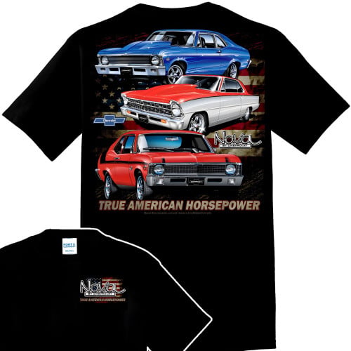 Chevy Nova True American Horsepower American Flag T-Shirt