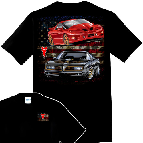 Pontiac Firebird Trans Am WS6 & Bandit American Flag T-Shirt