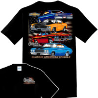 Chevrolet Chevelle American Flag Classic Muscle T-Shirt - Licensed