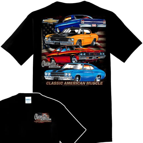 Chevrolet Chevelle American Flag Classic Muscle T-Shirt - Licensed