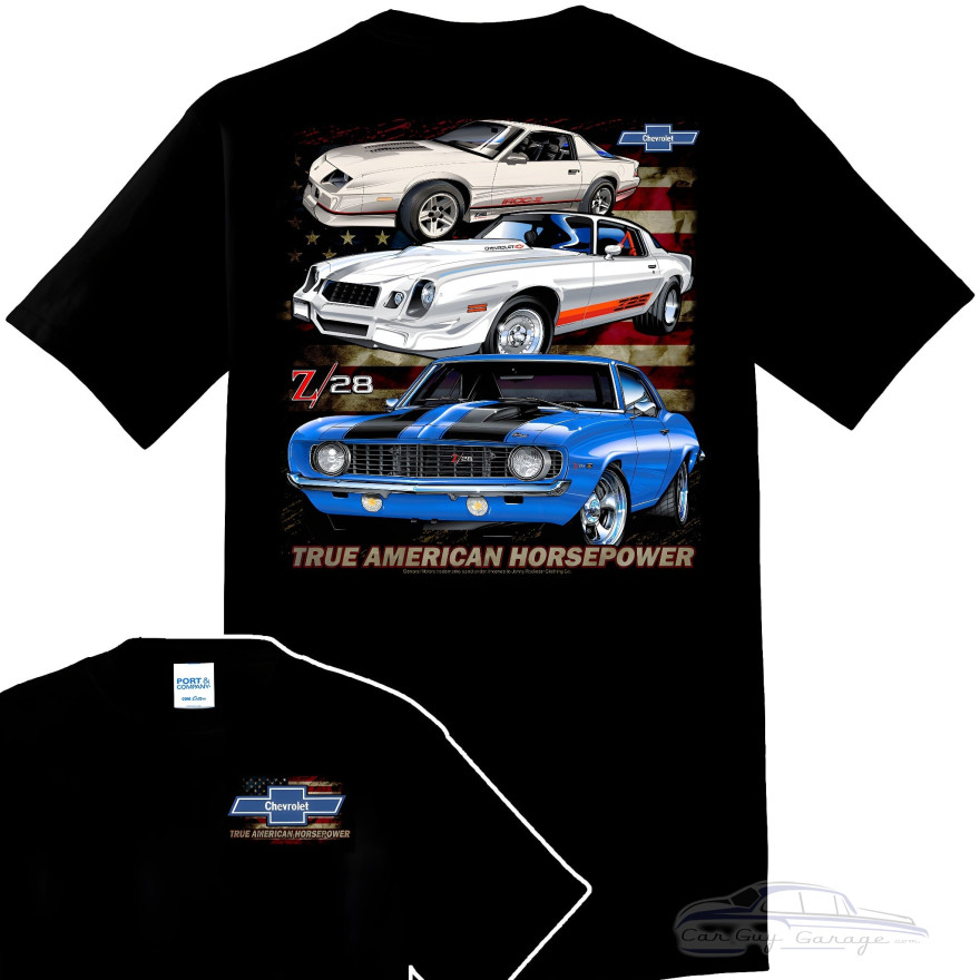 Chevrolet Camaro Z28 Z/28 Generations American Flag T-Shirt