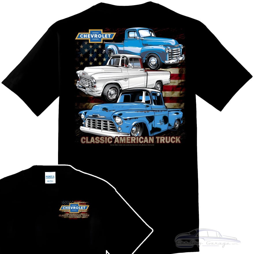 Chevrolet Classic American Truck Men's T-Shirt - Vintage Flag