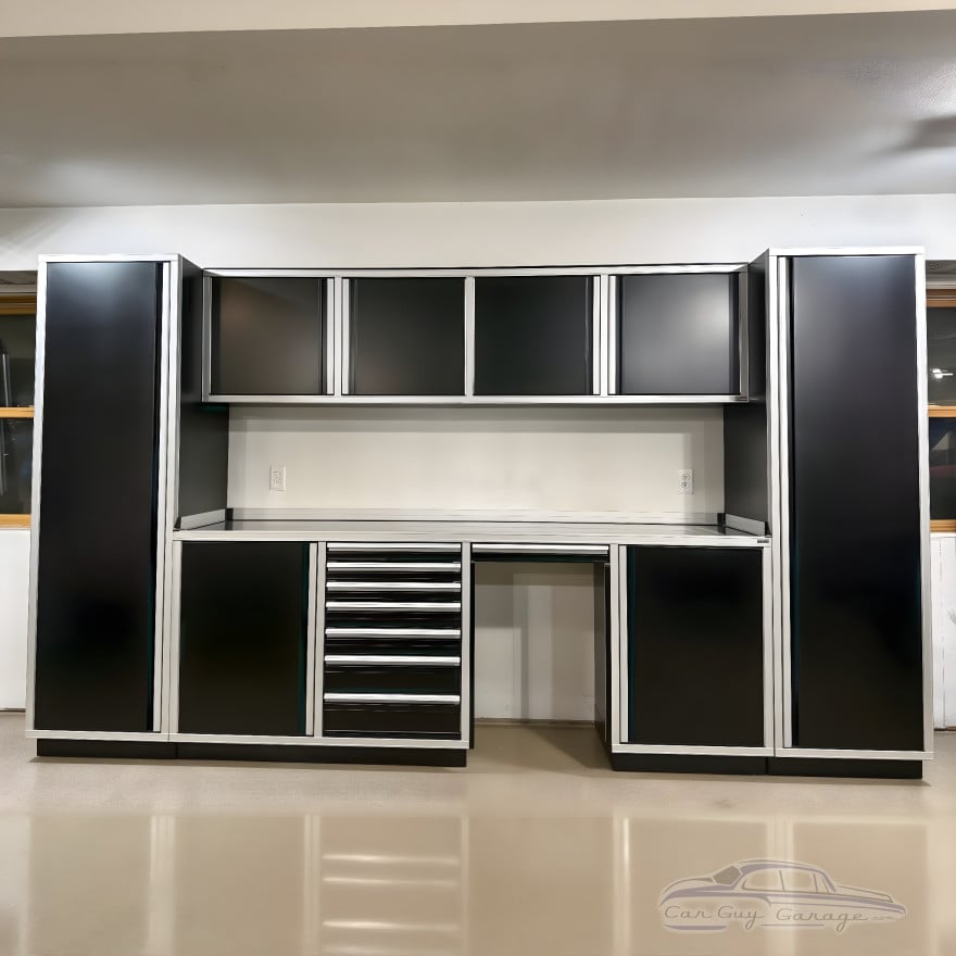 12 ft Aluminum Garage Cabinet Set with Stainless Top, 24 in Deep