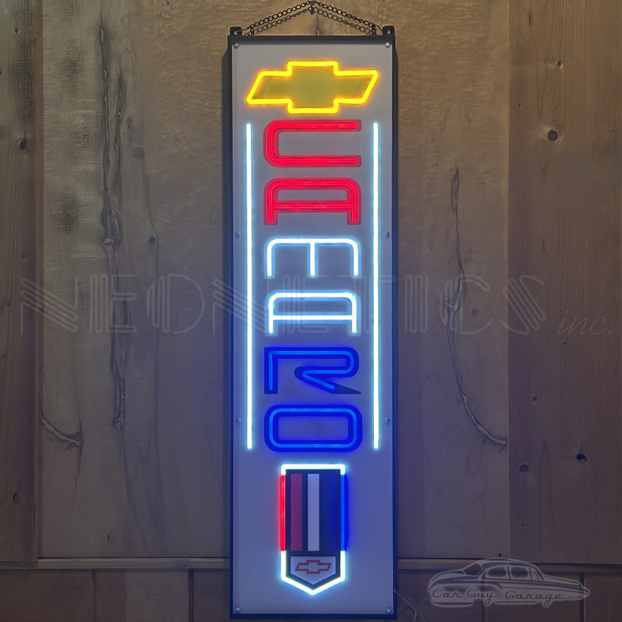 Chevrolet Camaro Vertical LED Garage Sign - 13" x 47"
