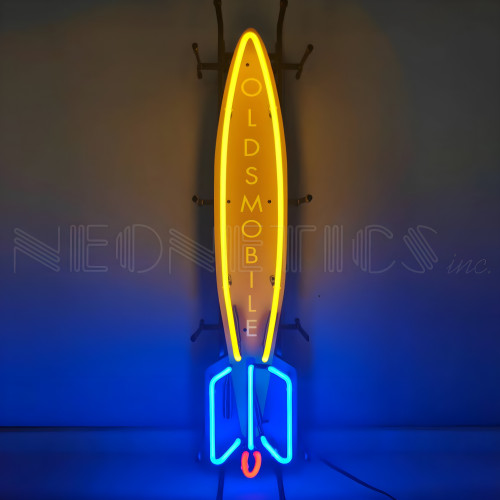 Official GM Licensed Oldsmobile Rocket Neon Sign - 8" x 34"