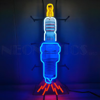 Spark Plug Neon Sign for Garage, Man Cave or Auto Shop - 12