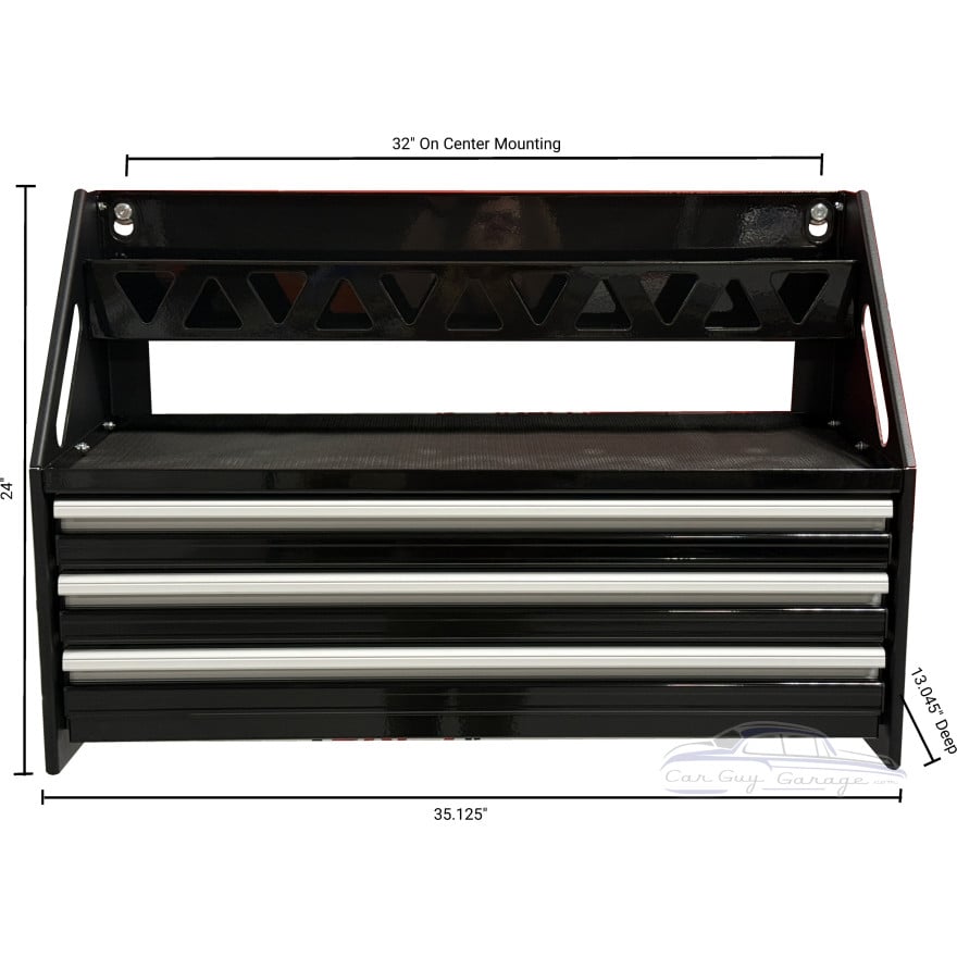 Aluminum Wall-Mount Tool Cabinet with Drawers & Power Tool Shelf