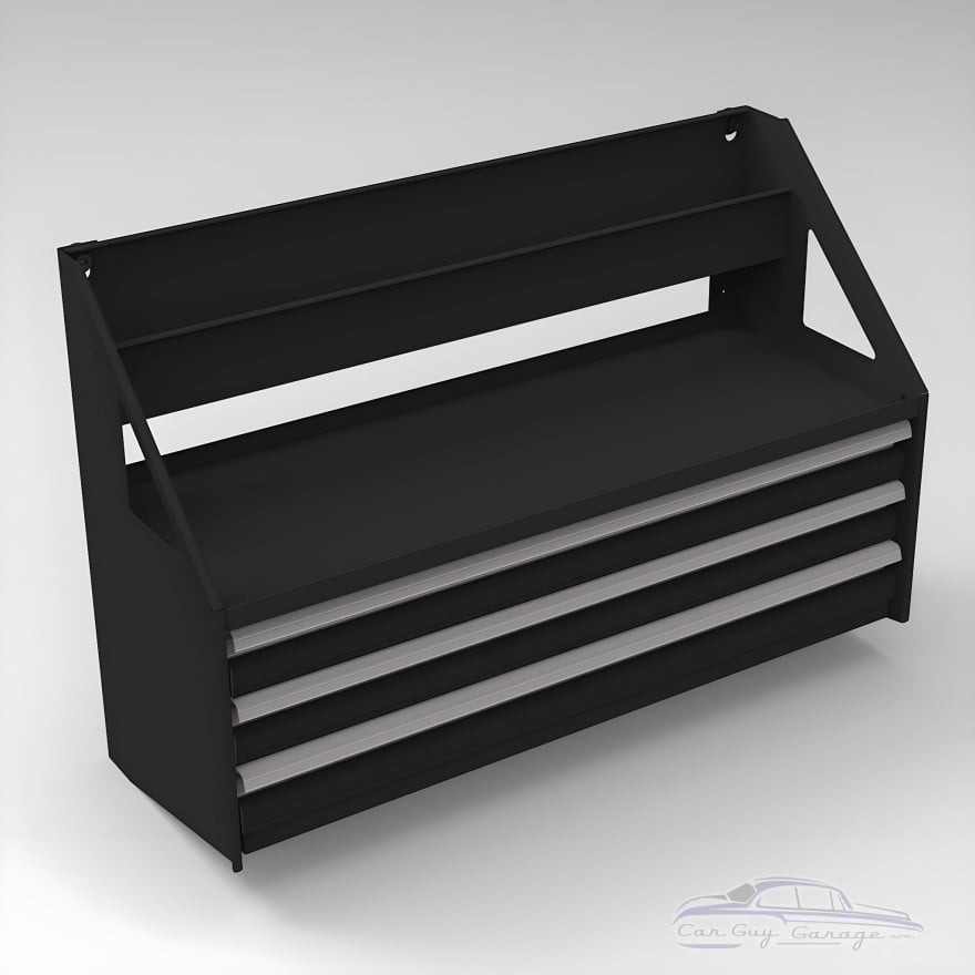 Aluminum Wall-Mount Tool Cabinet with Drawers & Power Tool Shelf