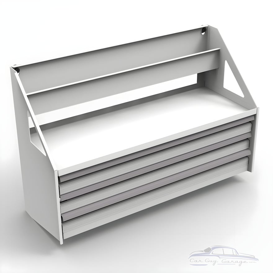 Aluminum Wall-Mount Tool Cabinet with Drawers & Power Tool Shelf