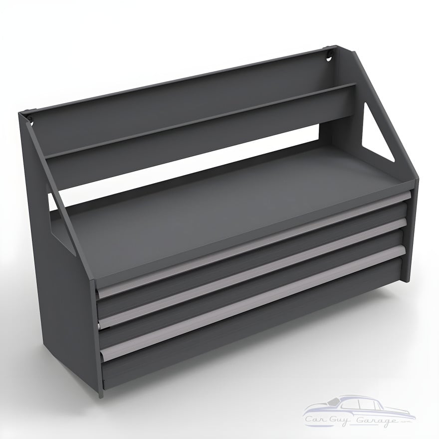 Aluminum Wall-Mount Tool Cabinet with Drawers & Power Tool Shelf