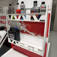 Aluminum Wall-Mount Oil Jug, Spray Bottle and Aerosol Rack