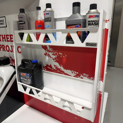 Aluminum Wall-Mount Oil Jug, Spray Bottle and Aerosol Rack