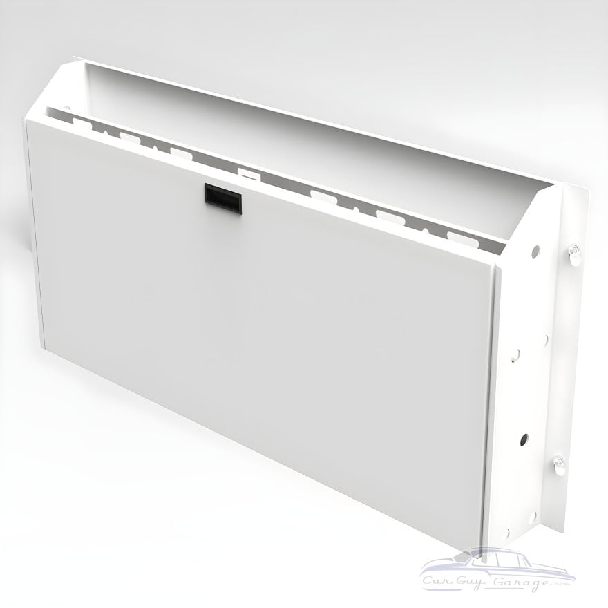 49.5" Aluminum Wall-Mounted Folding Workbench with Shelves