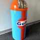 Gulf Racing Heritage Edition Dome-Top Metal Trash Can, Push Door, 18.5 Gal