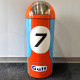 Gulf #7 Racing Heritage Edition Dome-Top Metal Trash Can, Push Door, 18.5 Gal