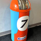 Gulf #7 Racing Heritage Edition Dome-Top Metal Trash Can, Push Door, 18.5 Gal