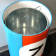 Gulf #7 Racing Heritage Edition Dome-Top Metal Trash Can, Push Door, 18.5 Gal