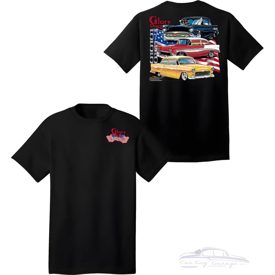 Chevy Bel Air T-Shirt GM Tri-Five Glory Days Black Tee
