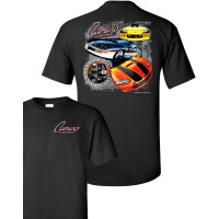 Chevy Camaro T-Shirt with Late Generation Iroc Z Icons