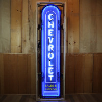Chevrolet Vertical Sales and Service Neon Sign for Garage - 14" x 72"