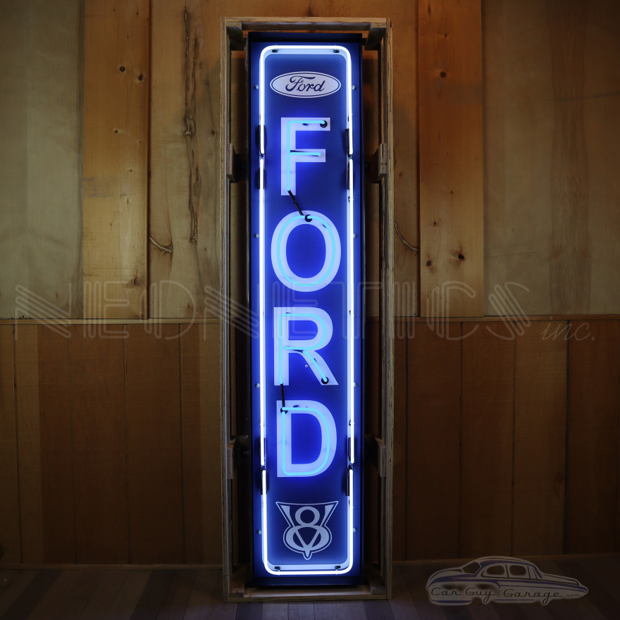 Ford Vertical Neon Sign for Garage - 14" x 72"