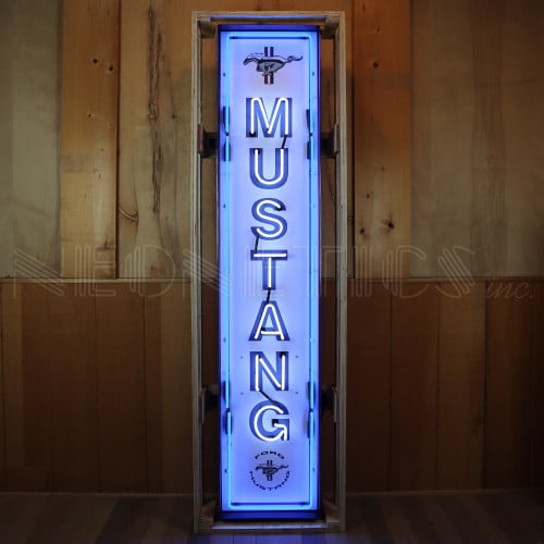 Ford Mustang Vertical Neon Sign for Garage - 14" x 72"