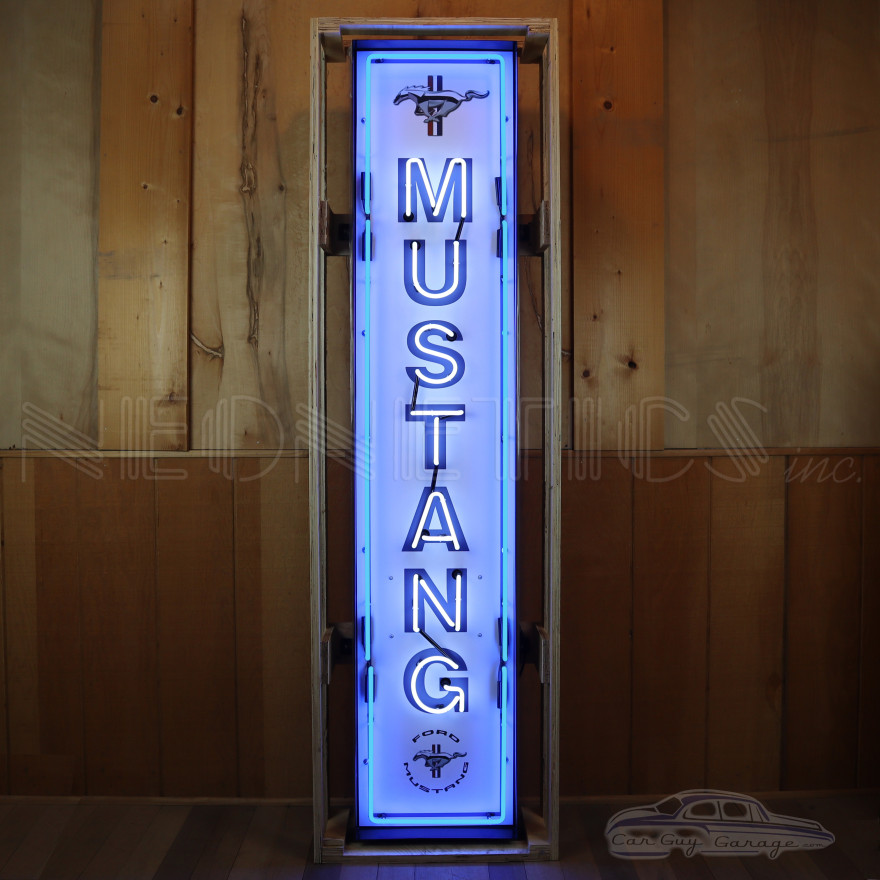 Ford Mustang Vertical Neon Sign for Garage - 14" x 72"