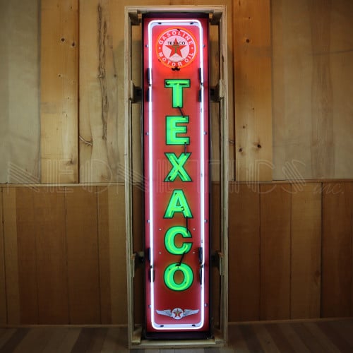 Texaco Vertical Neon Sign for Garage - 14" x 72"