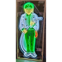 Texaco Service Station Attendant Neon Sign 25" x 60"