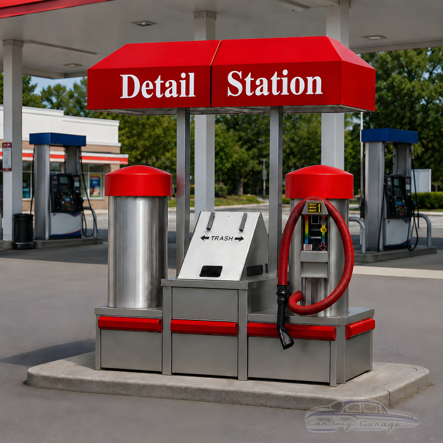 Commercial Car Wash Vacuum Detail Station with Two Vacuums
