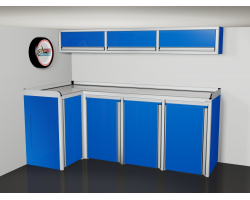 8' Cabinet Set with Drawers Aluminum Garage Storage
