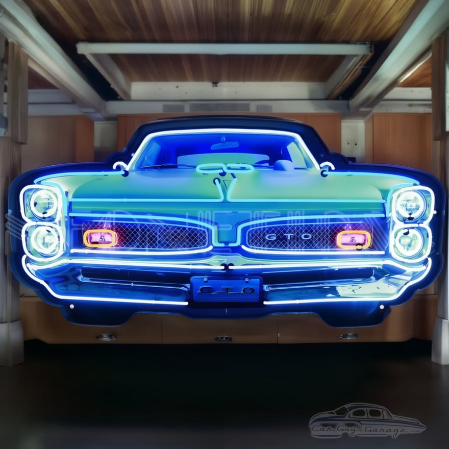 Pontiac GTO Front Grille Neon Garage Sign - 60" x 29"