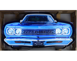 Plymouth Road Runner Grill Neon Sign In Steel Can