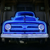 Ford F-100 V8 Truck Front Grille Neon Sign - 53" x 34"