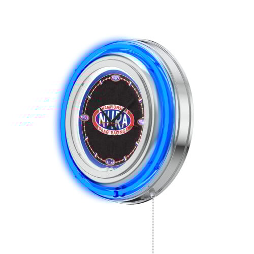 NHRA Drag Racing Blue Neon Clock - 15"