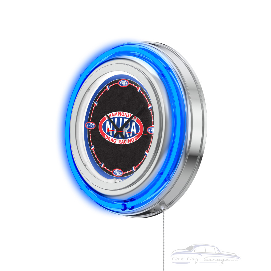 NHRA Drag Racing Blue Neon Clock - 15" NHRA Drag Racing Blue Neon Clock - 15"