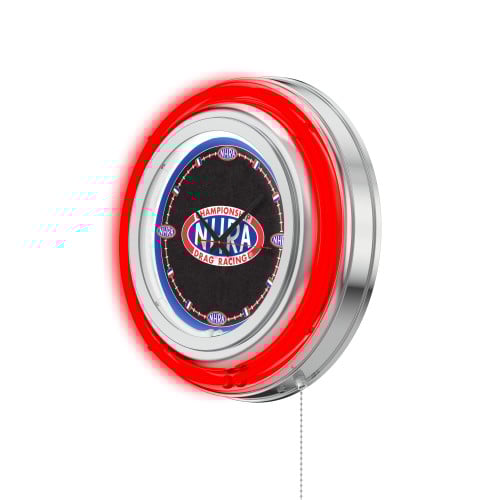 NHRA Drag Racing Red Neon Clock - 15"