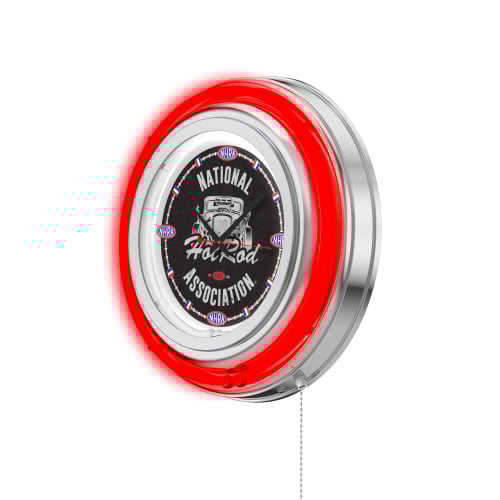 NHRA Drag Racing Hot Rod Red Neon Clock - 15"