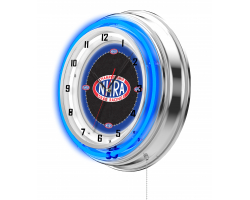 NHRA Drag Racing Blue Neon Clock - 19"