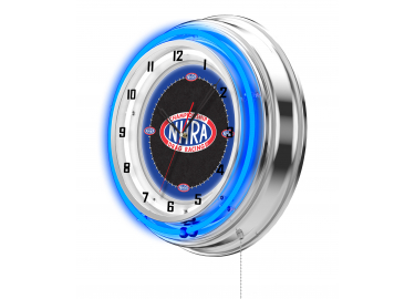 Details about   19" NHRA Drag Racing Sign Double Neon Clock Chrome Finish Blue Neon 