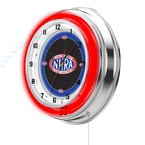 NHRA Drag Racing Red Neon Clock - 19"