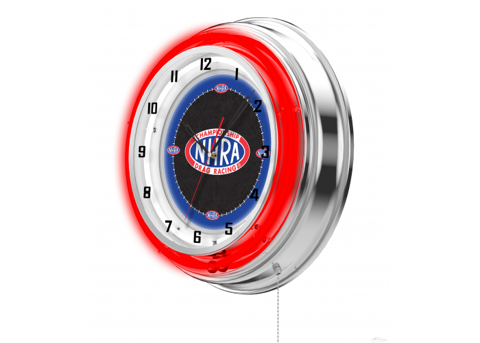 NHRA Drag Racing Red Neon Clock - 19"