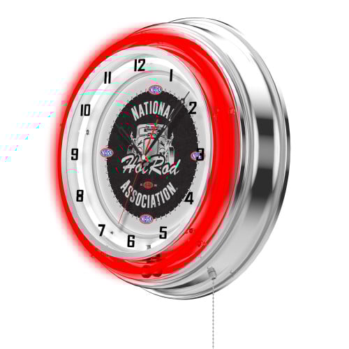 NHRA Drag Racing Hot Rod Red Neon Clock - 19"