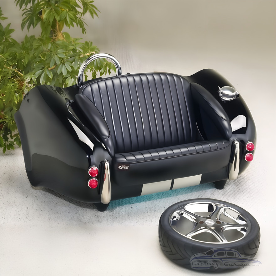 Jet Black Cobra with Racing Stripe Couch Jet Black Cobra with Racing Stripe Couch
