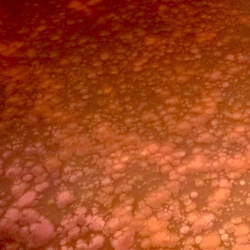 Autumn Blush Basecoat With Throwing Copper Effects Metallic Epoxy 
