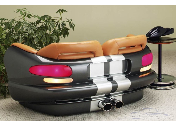 Black and Tan Dodge Viper Couch 